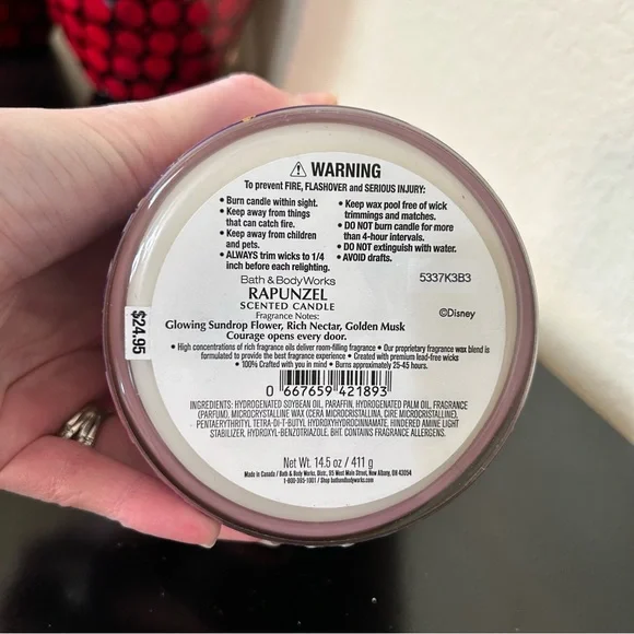 Bath & Body Works Disney Princess Rapunzel 3 Wick Candle - Picture 7 of 17